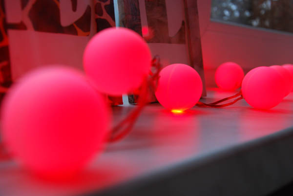Guirlande lumineuse balles de ping pong