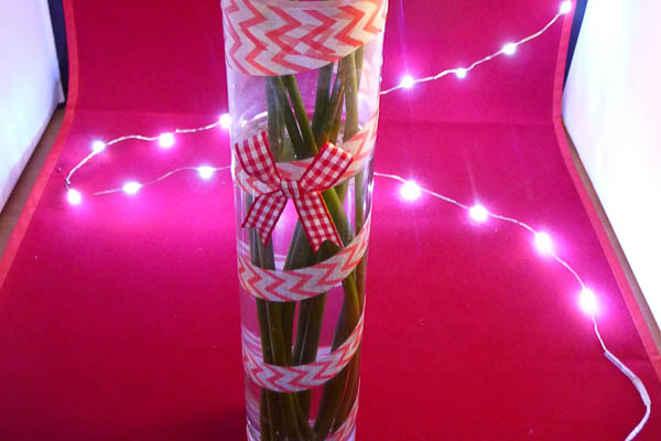 Vase décoré de masking tape